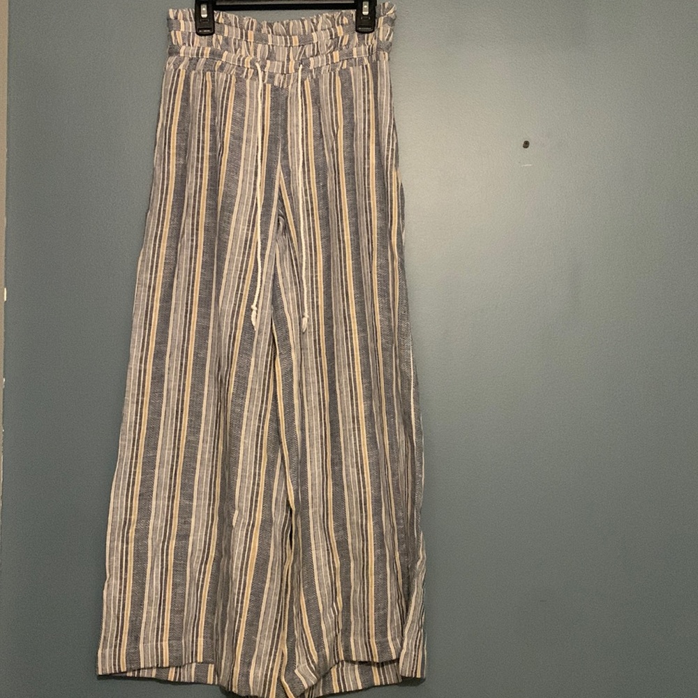 Blue yellow and white pants size small indigo rein